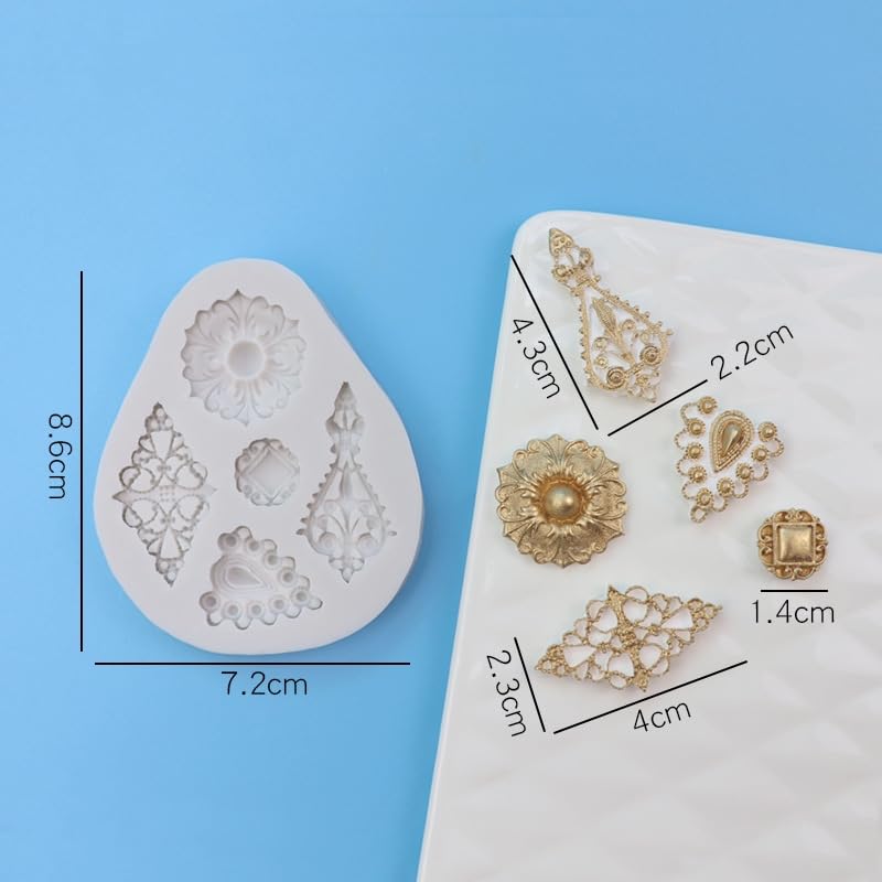 Anyana Diamond Baking Molds Mini Jewel Brooch Silicone Fondant Molds Cabochon Cake Decorating Tools Gumpaste Gem Cupcake Topper