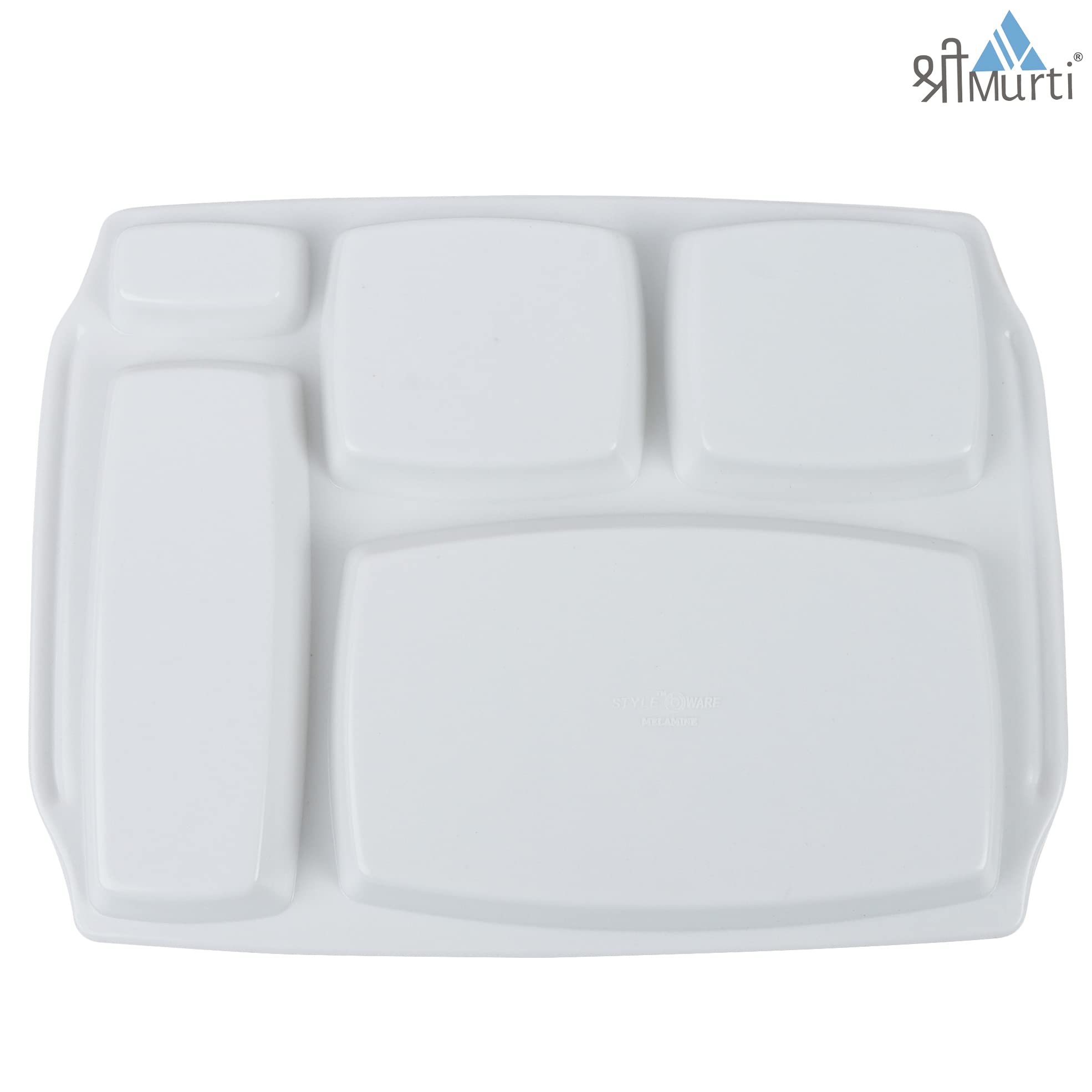 Shree Murti Food Serving Dinner Plate with 5 Sectioned Partition Funny Cartoon Printed (Minnie) |Perfect Gifting for Navratri Di