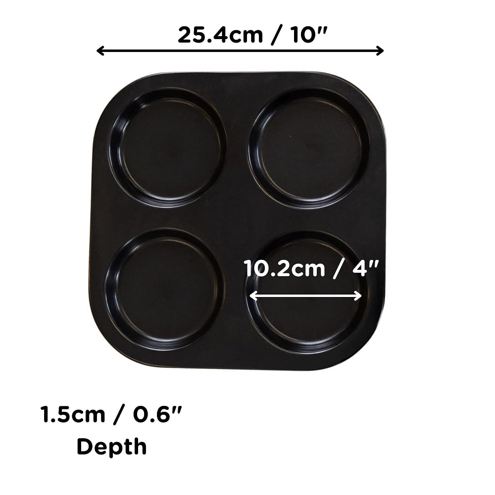 Wrenbury Yorkshire Pudding Pan Tray 4 Cup - Large Cup Heavy Gauge Yorkshire Pudding Tin Baking Pans For Perfect Yorkshires - 10