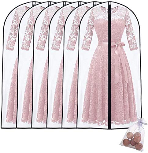 Garment Bags Covers 48 Inch Dust-Proof Black Suit Cover Protector And Balls For Coat, Jacket, Dresses Clothes