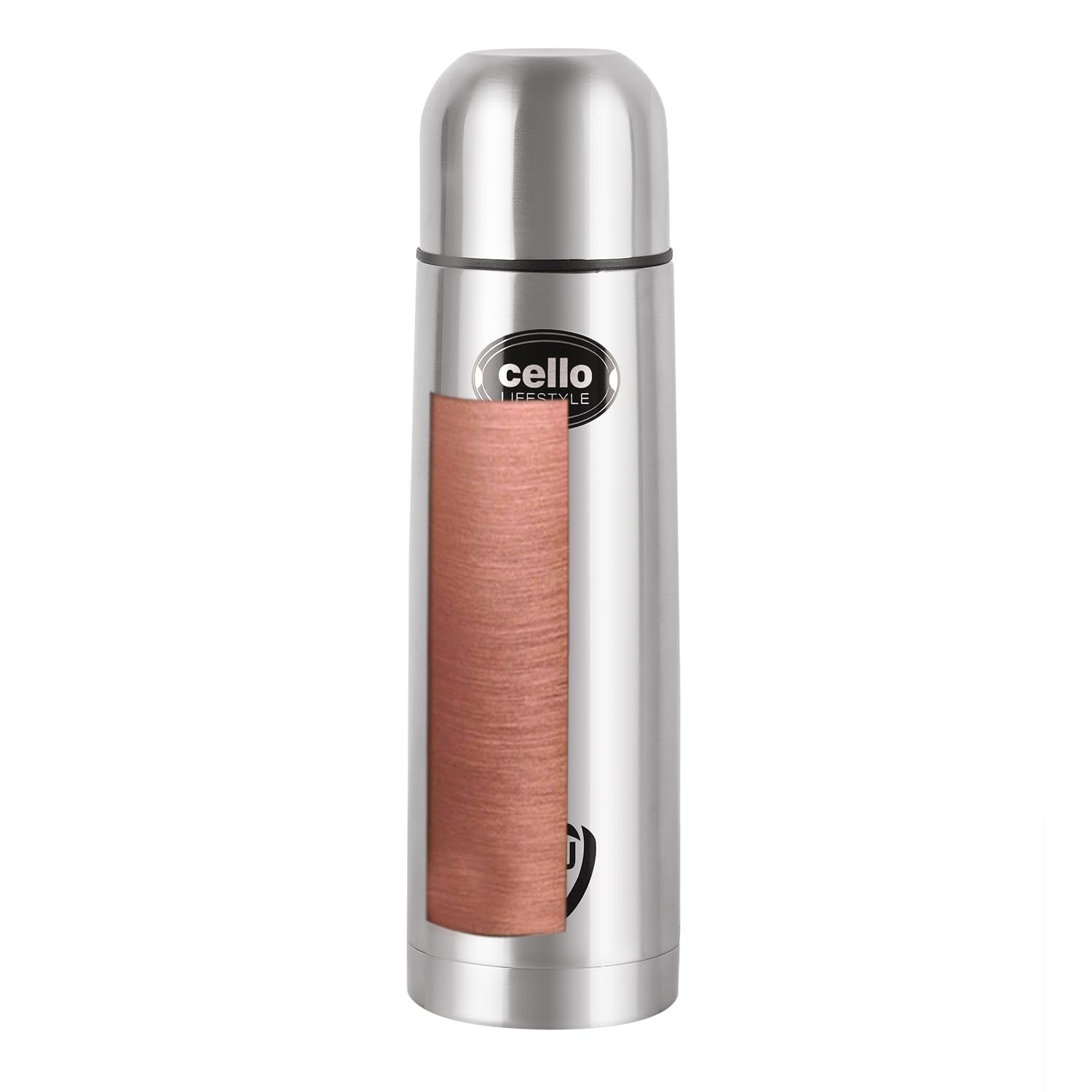 Cello Lifestyle Thermosteel Water Bottle, 500ml, Silver | 24 Hours Hot and Cold | Flask for Tea Coffee | Leak Proof & Push-Down