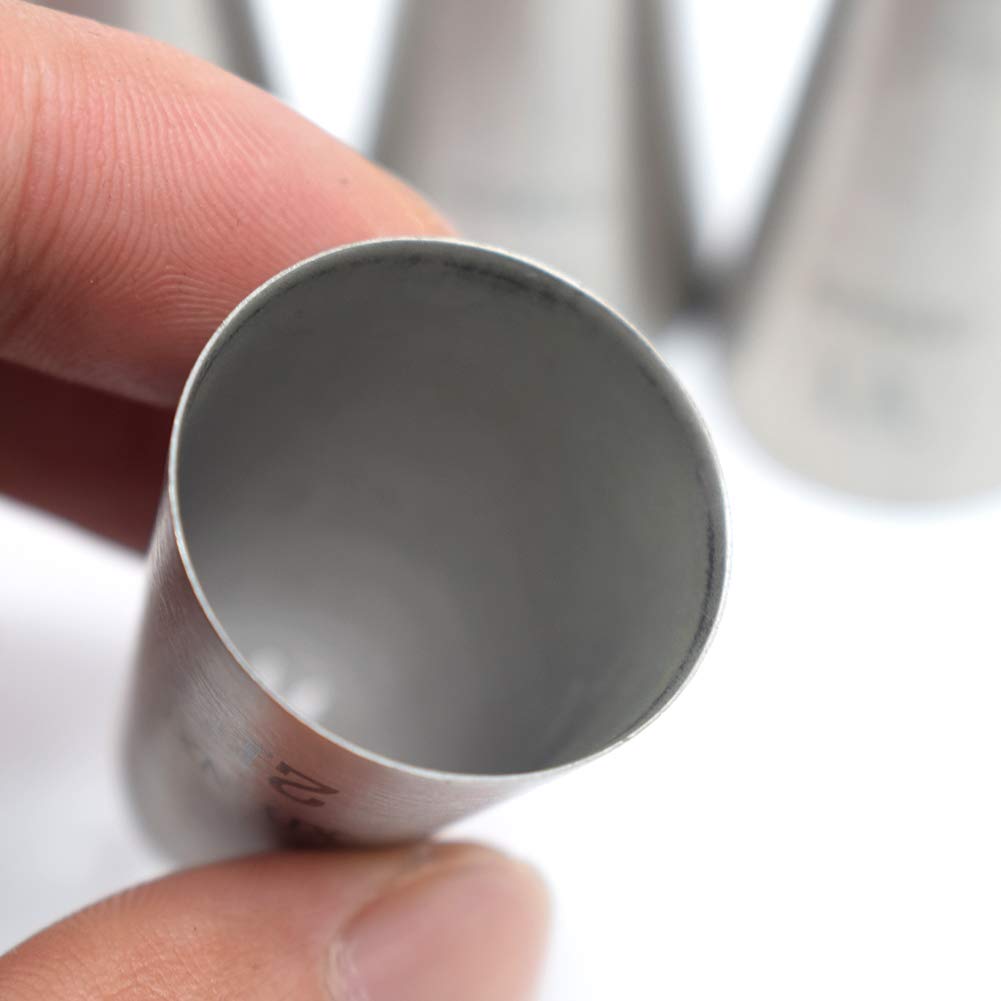 Tumtanm 1M 2D 2F Seamless Stainless Steel Large Icing Piping Nozzles, Diy Icing Nozzle Tool For Cupcakes