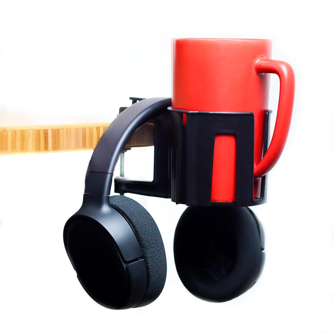 Cup-Holster - The Best Anti-Spill Cup Holder For Your Desk Or Table (Black, 2)