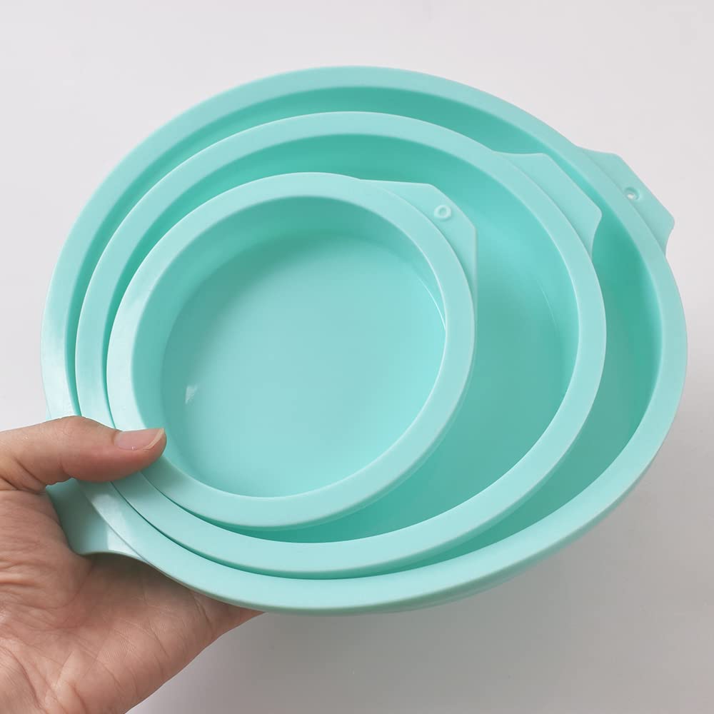 Newk Silicone Round Cake Mold, 3 Packs Silicone Cake Pans Mold For Layer Cakes, Rainbow Cakes, Resin Coasters - 4   +6+8