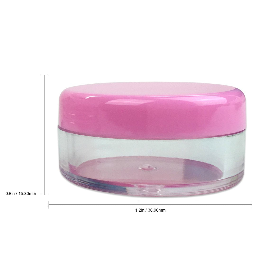 Beauticom (Quantity: 25 Pcs) 5G/5Ml Round Clear Jars With Pink Lids For Lotion, Creams, Toners, Lip Balms, Makeup Samples