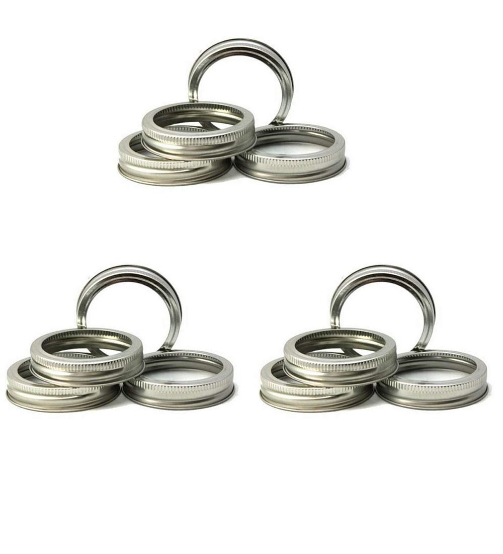 12 Regular Mouth Replacement Rings or Tops Durable & Rustproof Tinplate Metal Bands/Rings for Mason Jar, Jar, Canning Jars,Stora