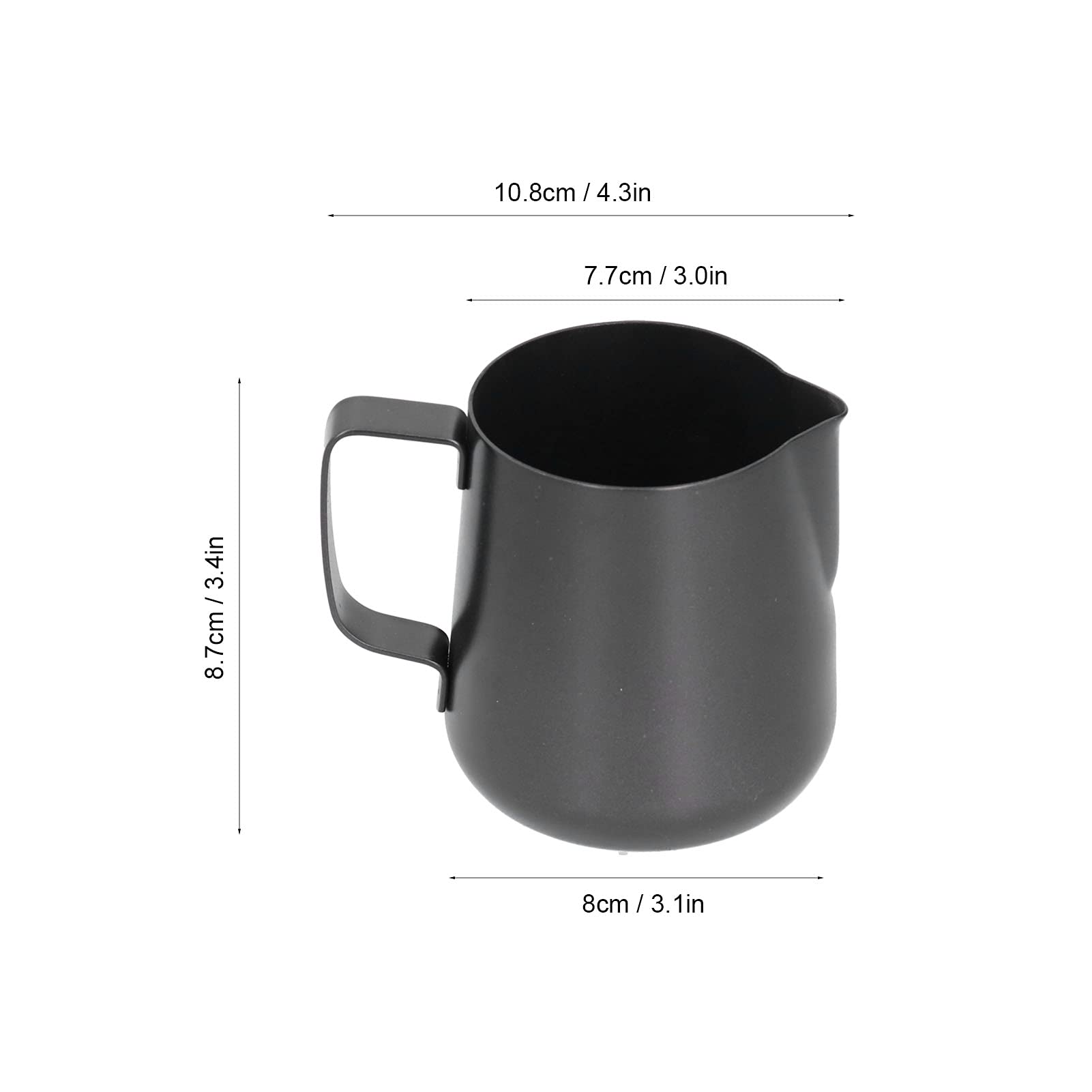 Milk Frothing Pitcher, Coffee Milk Frothing Pitcher Cup 10Oz Stainless Steel Milk Steaming Pitcher Coffee Latte Frother Cup Bari