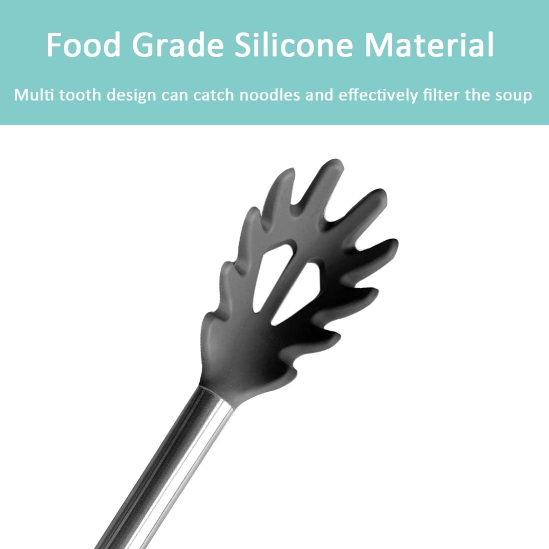 Silicone Pasta Fork, Kitchen Heat Resistant Noodle Spoon Server, Bpa Free Spaghetti Strainer,Best Cooking Tools