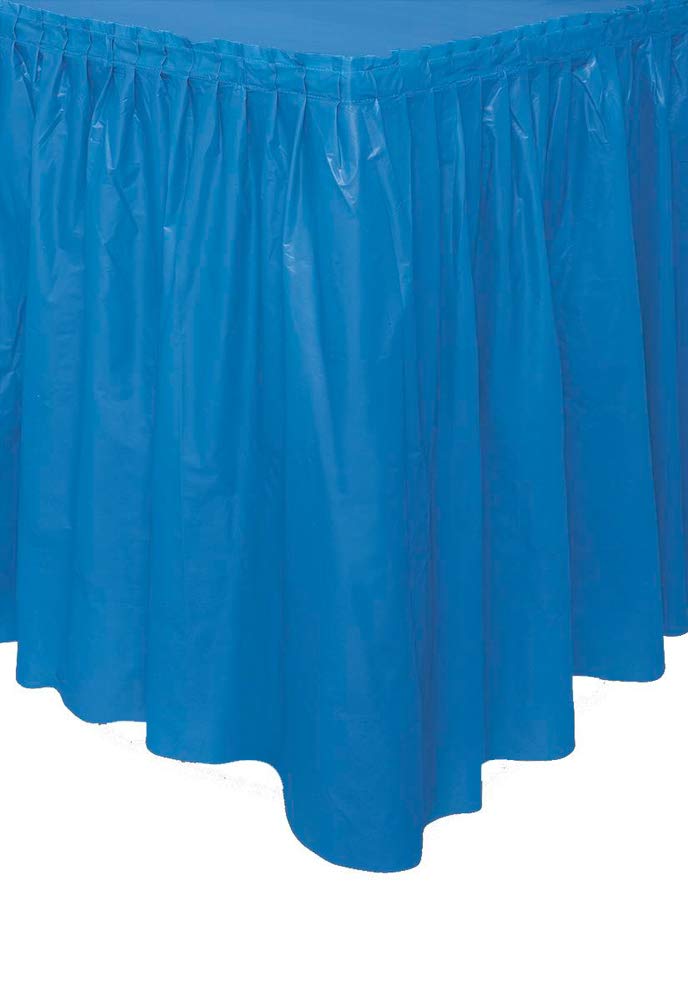 Unique Plastic Table Skirt, 29'' X 14', Royal Blue