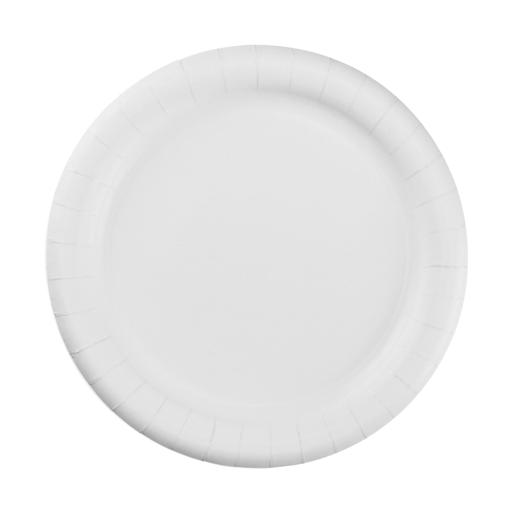 Ajm Premium Coated Round Paper Plates, 9'' Diameter, White, Pack Of 125