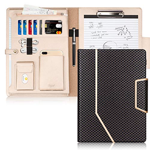 Toplive Padfolio Portfolio Case, Conference Folder Executive Business Padfolio With Document Sleeve,Lettera4 Size Clipboard,Busi