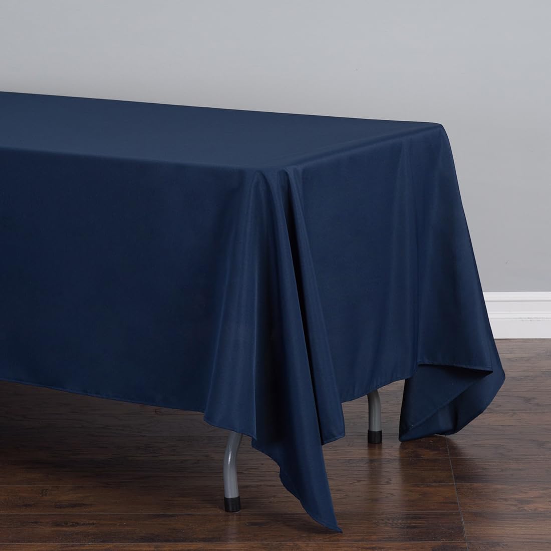 Ltc Linens 10 Pack Rectangular Tablecloths Navy Blue 70 X 120 Inch For 6 Or 8 Ft Rectangle Banquet Tables With Half-Drop-Stain A