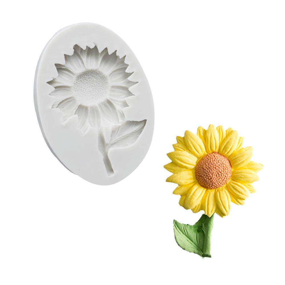 1 Piece Sunflower Cake Fondant Molds, Sun Flower Silicone Chocolate Candy Sugar Craft Gum Paste Mold For Baby Shower Cake Cupcak