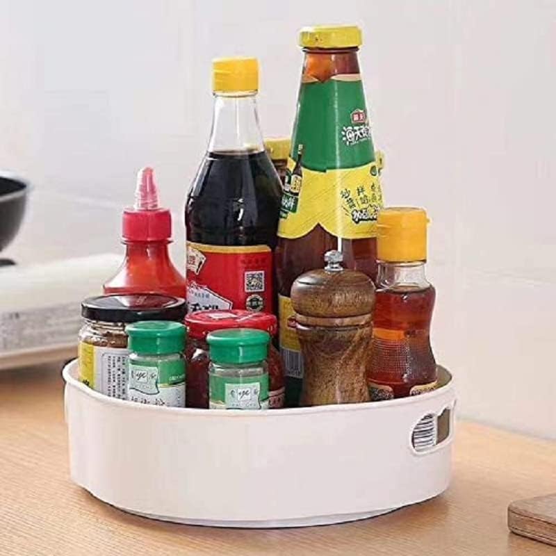 Japti Lazy Susan 360 Rotating Kitchen Spice Cosmetic Holder Organizer Rack Tray Multi Purpose Revolving Bathroom Tray(1Pcs/Multi