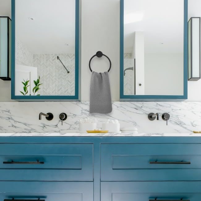 Delaney Hardware 598504 Towel-Rings, 900 Series, Black