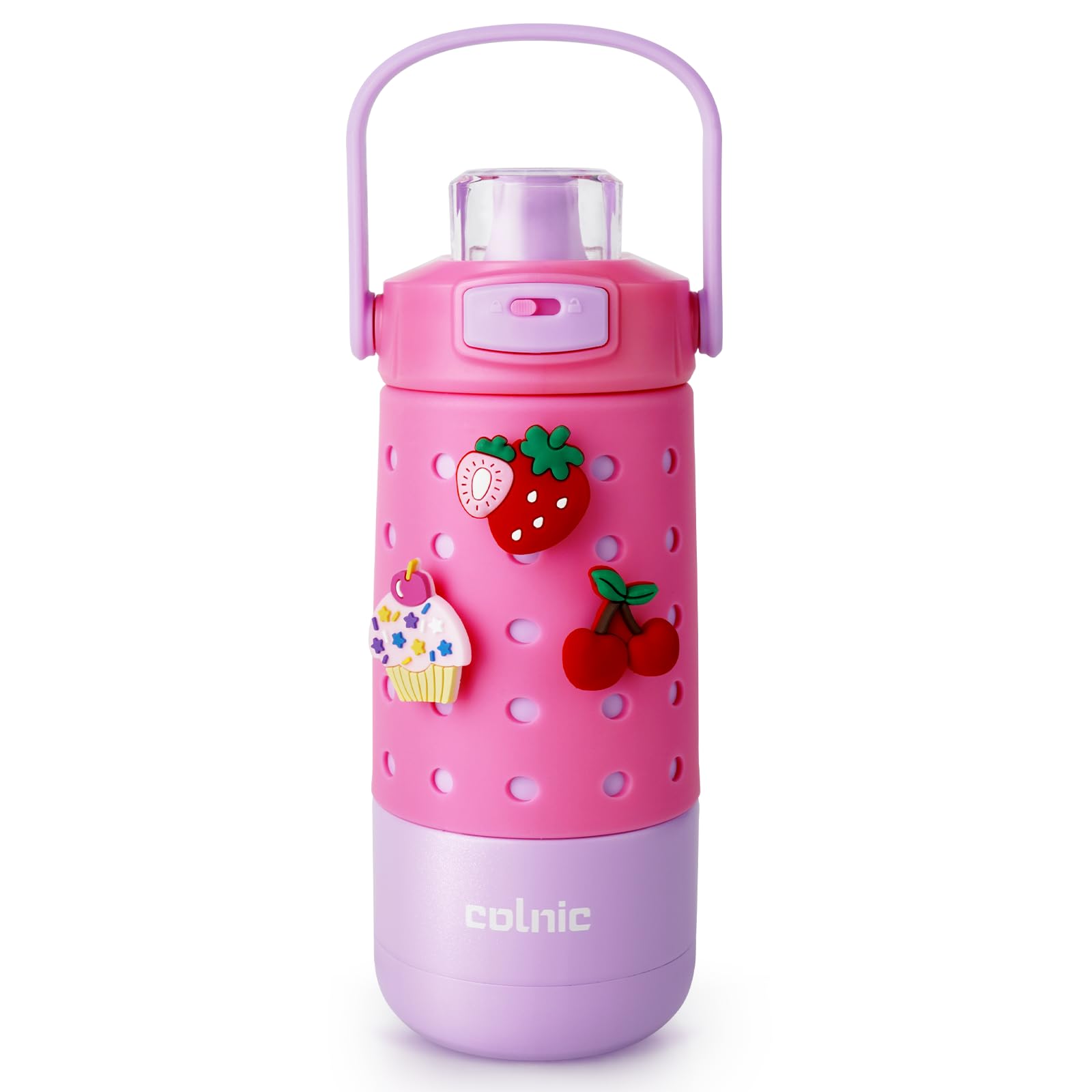 Kids Water Bottle for School 12 oz,Kids Vacuum Insulated Stainless Steel Water Bottles,Toddler Boy Water Bottle for School with 