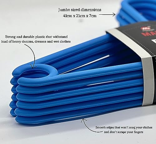 Mahaware Sturdy Polypropylene Hanger, Pack of 6, Mint Granite Green l Cloth Hanger l Dress Hangers l Hanger for Clothes Hanging