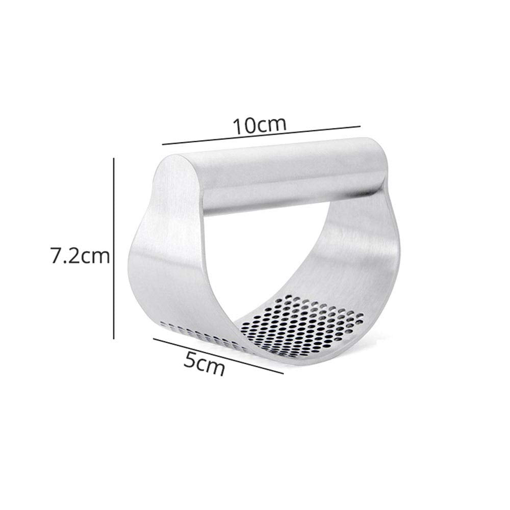 Suparo Garlic Press Rocker Stainless Steel, Fruit Crusher With Comfortable Handle Porous Surface, Easy Use & Clean, Vegetable Sq