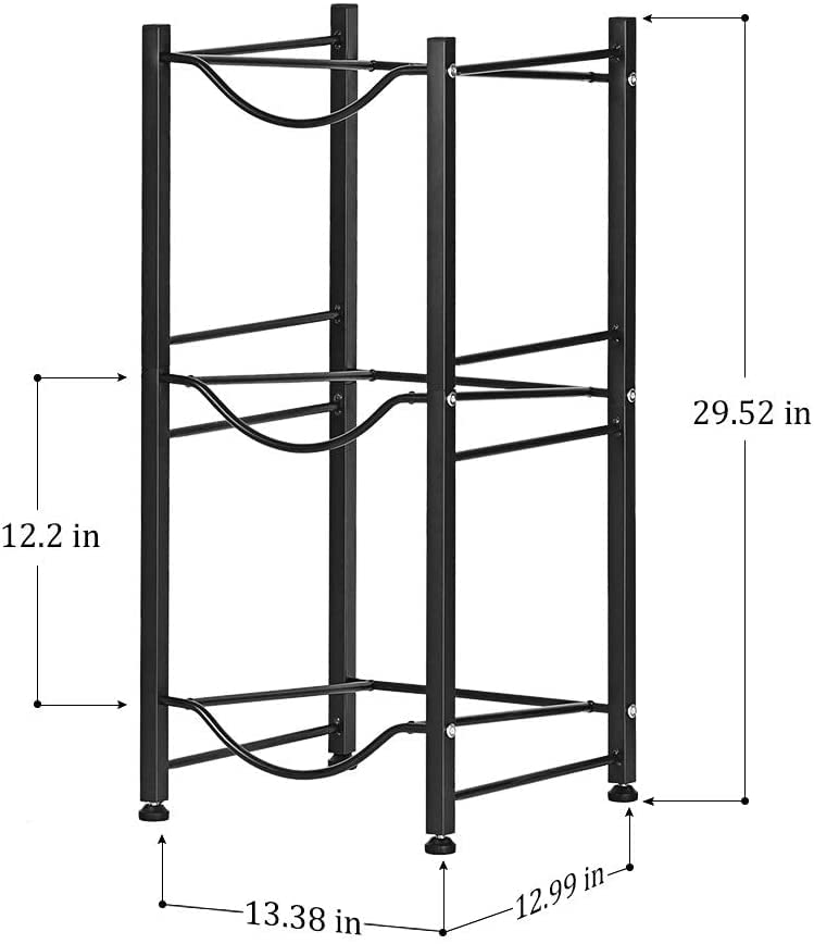 LIANTRAL Water Cooler Jug Rack  5 Gallon Water Bottle Holder Detachable Heavy Duty Water Bottle Rack 5 Gallon Water Holder Stand for Home  Office (3-tiers Black)