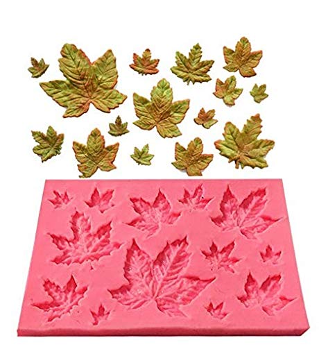 Leaf Mold Silicone Leaves Fondant Molds,Tree Leaves Mold For Cake Decoration,Maple Leaves Candy Mold,Cupcake Topper,Polymer Clay
