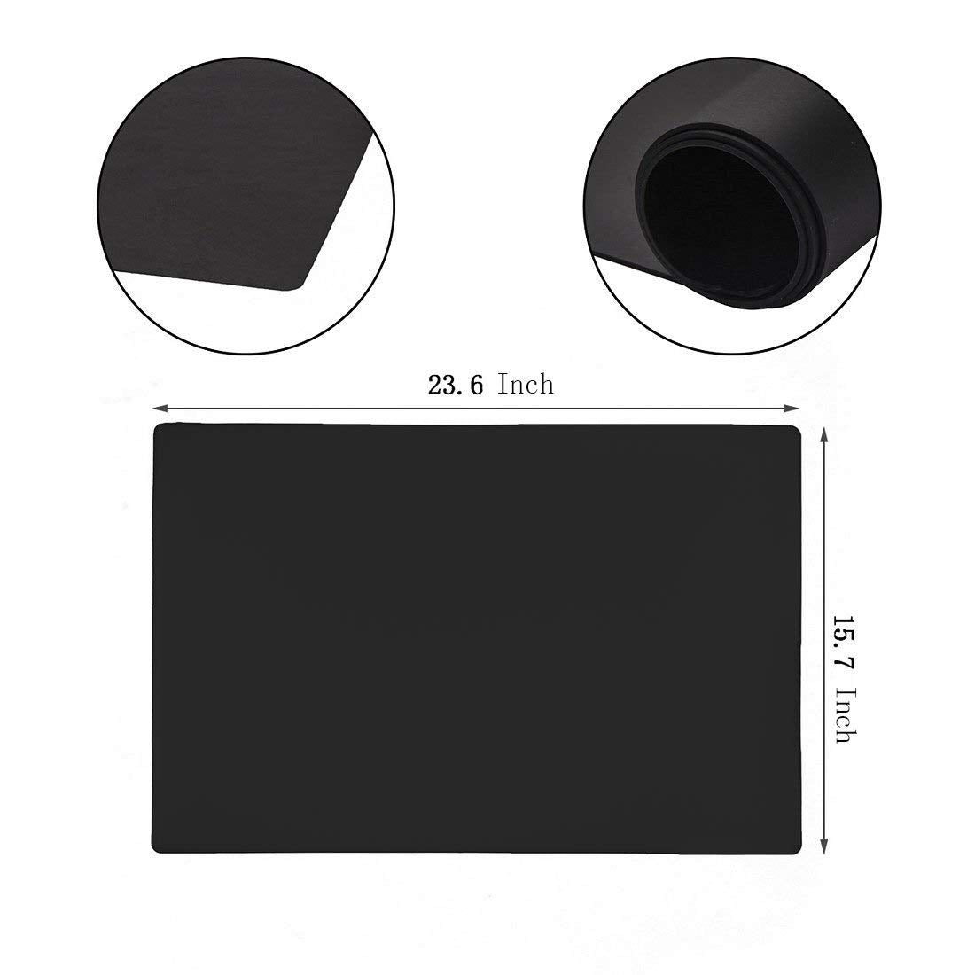 Max2Co 236 By 157Flexible Silicone Placemat Non Slip Waterproof Heat Resistant Dinner Table Black 2 Pcs