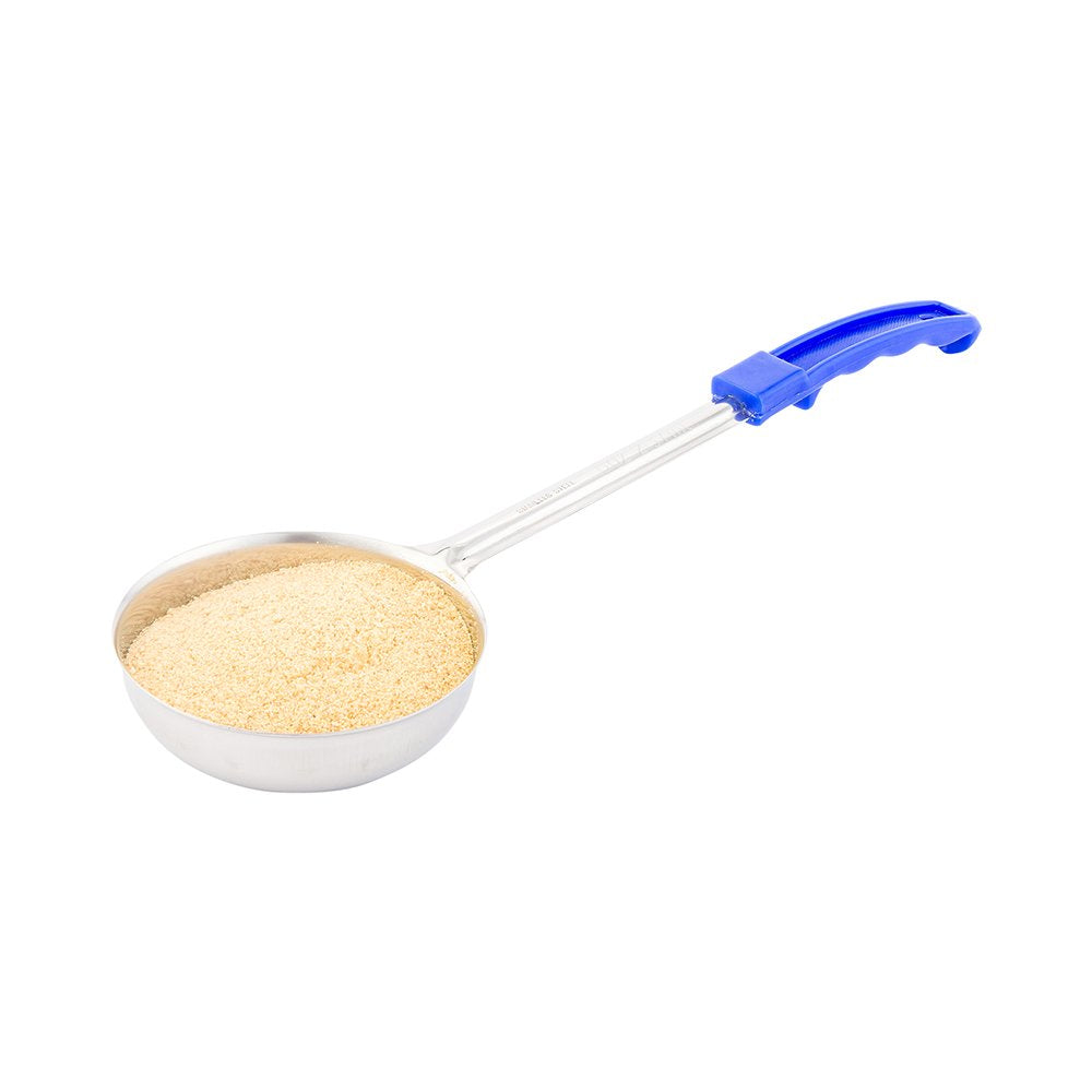 Restaurantware Met Lux 8 Ounce Portion Ladle 1 With Blue Handle Portion Serving Spoon - Does Not Corrode Dishwashable Stainless