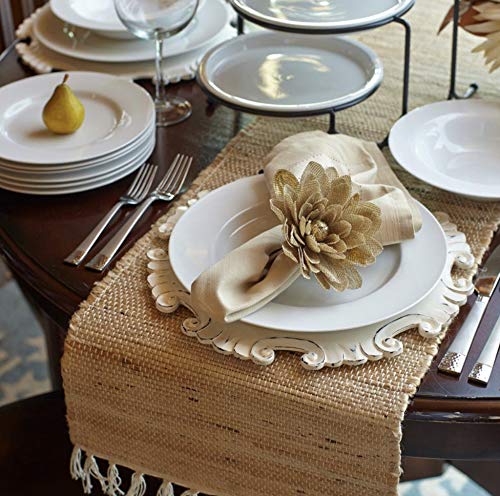 The Home Talk Table Runner 13 ' ' X 72 ' ' Eco-Friendly Hand-Made Vintage Jute Mats For Parties, Dining Table, Wedding, Boho Tab