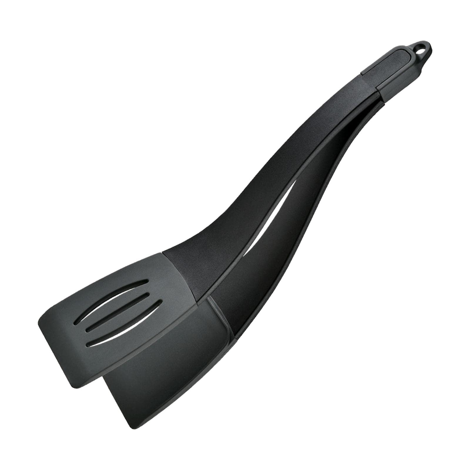 Trendivibe 2 In 1 Spatula And Tongs Set Steak Frying Turners Nonstick Fried Egg Spatula Black Gray