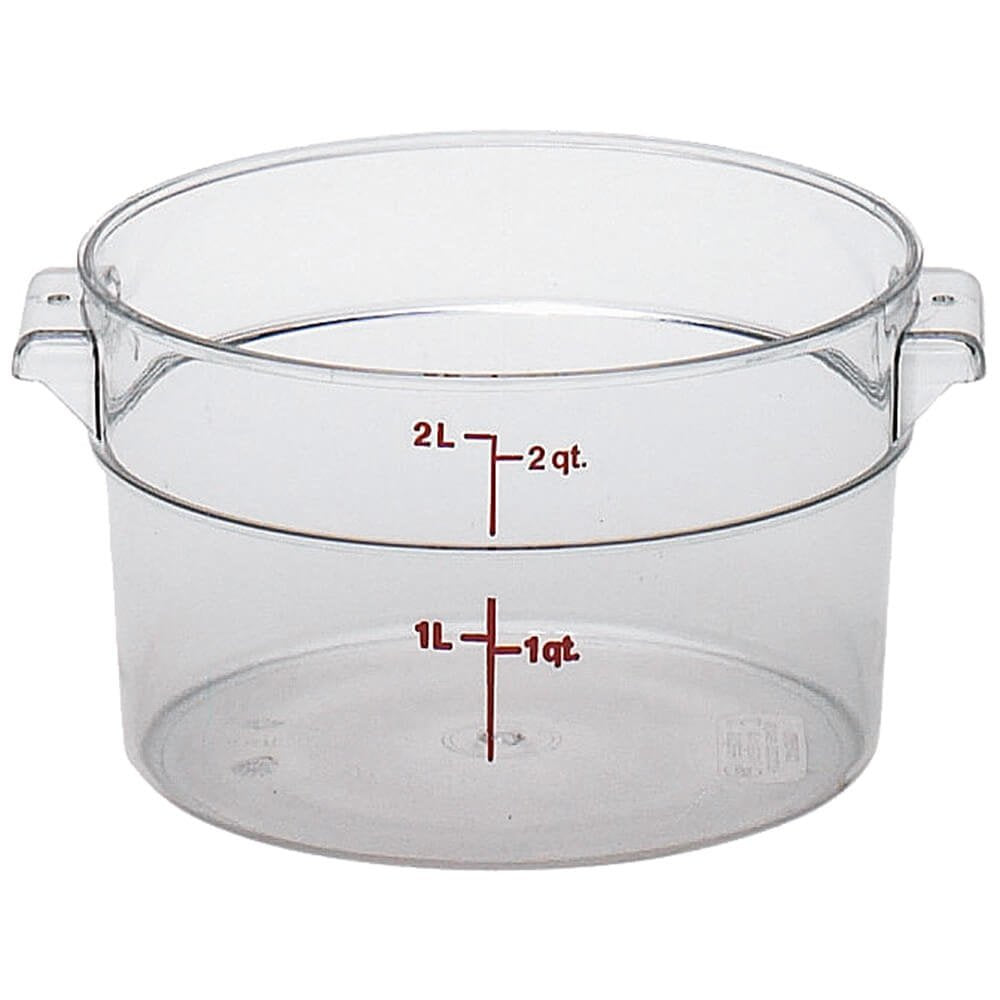 Cambro Rfscw2135 Camwear 2-Quart Round Food Storage Container, Polycarbonate, Clear, Nsf, Pack Of 1