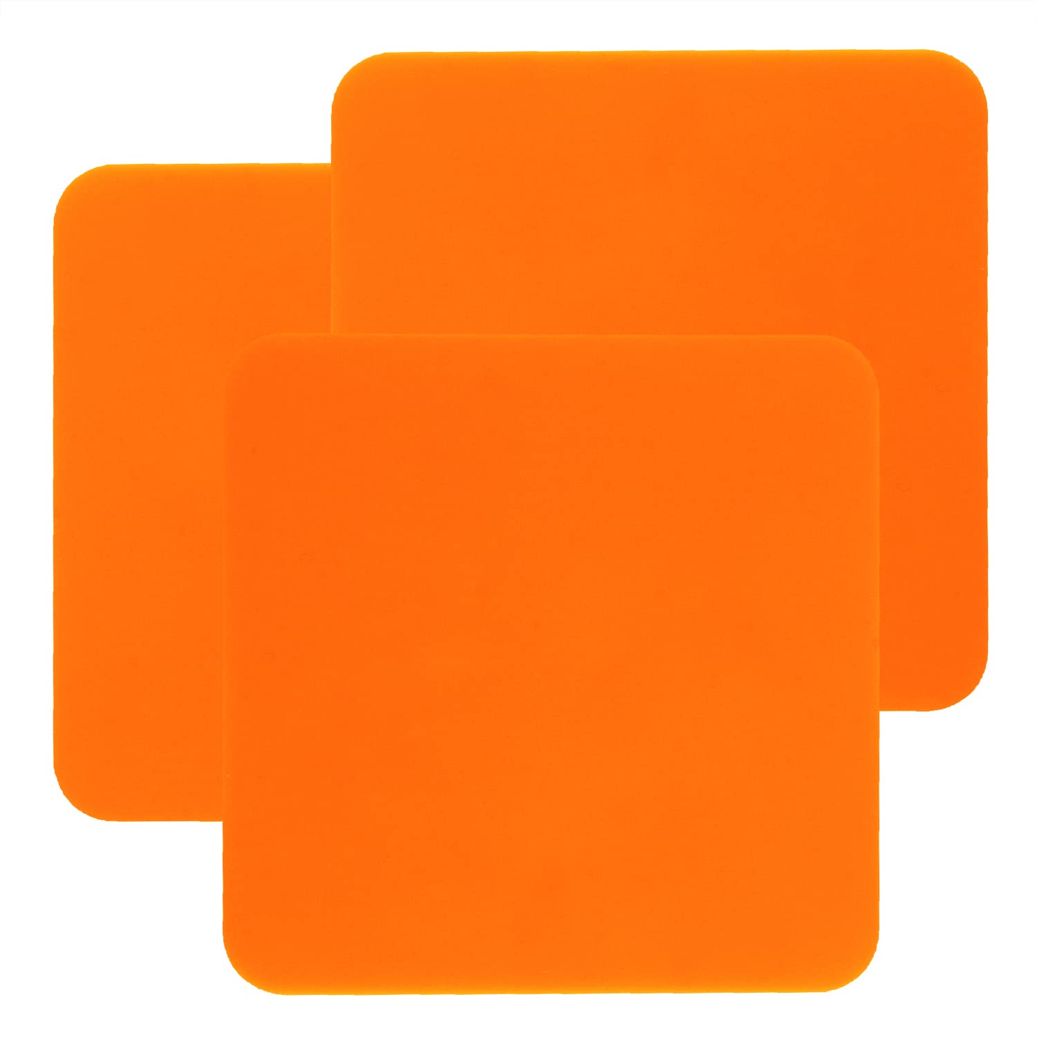 Mini Skater 3Pcs Bar Coasters 10X10X0.2Cm Square Silicone Coasters For Drinks Beverage Coffee Table Tea Coaster (Orange)