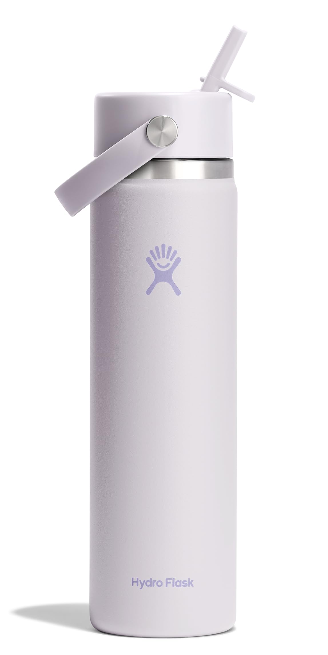 Hydro Flask Water Bottle - Insulated Stainless Steel - Wide Straw Lid, Non Spill, Leakproof in 24 Oz Cloud Pink