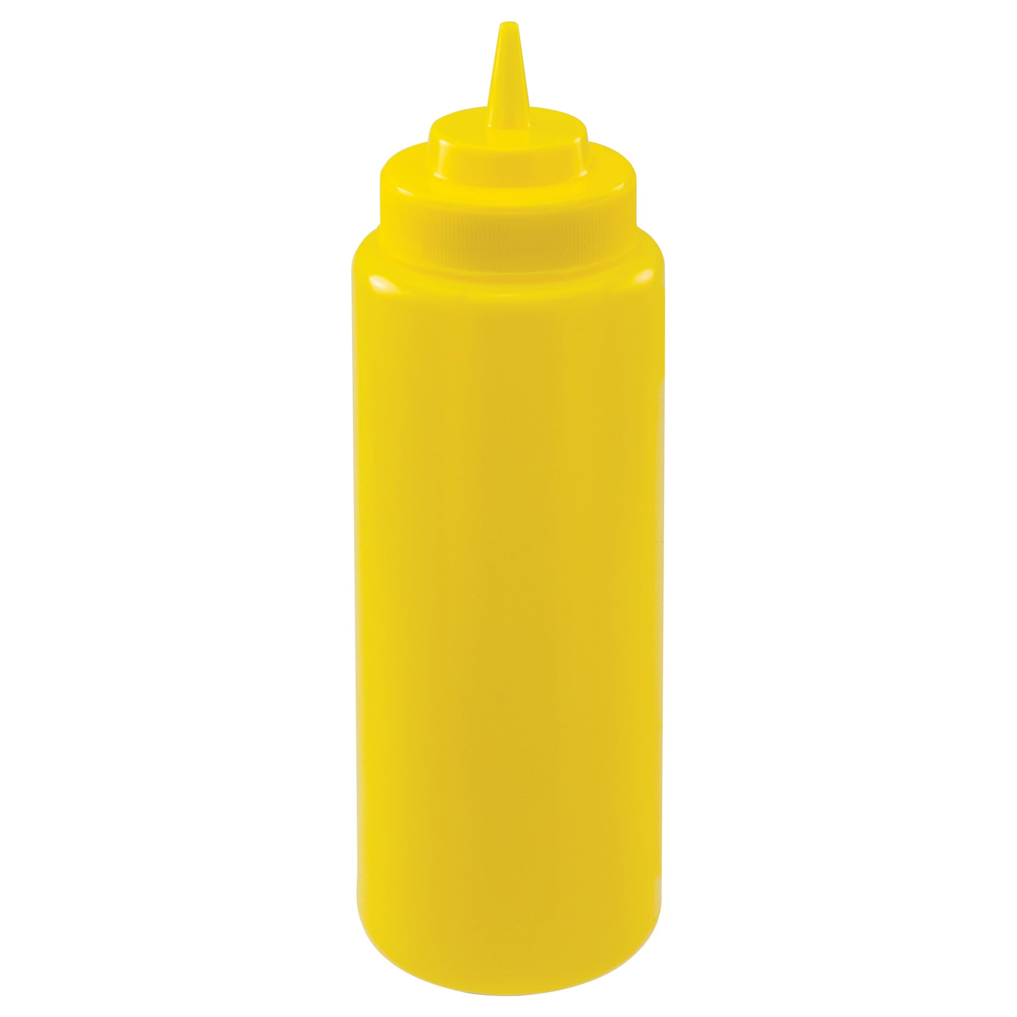 Squeeze Bottle, 32 Ounce, Wide Mouth, Plastic, Yellow (6 pieces/Unit)