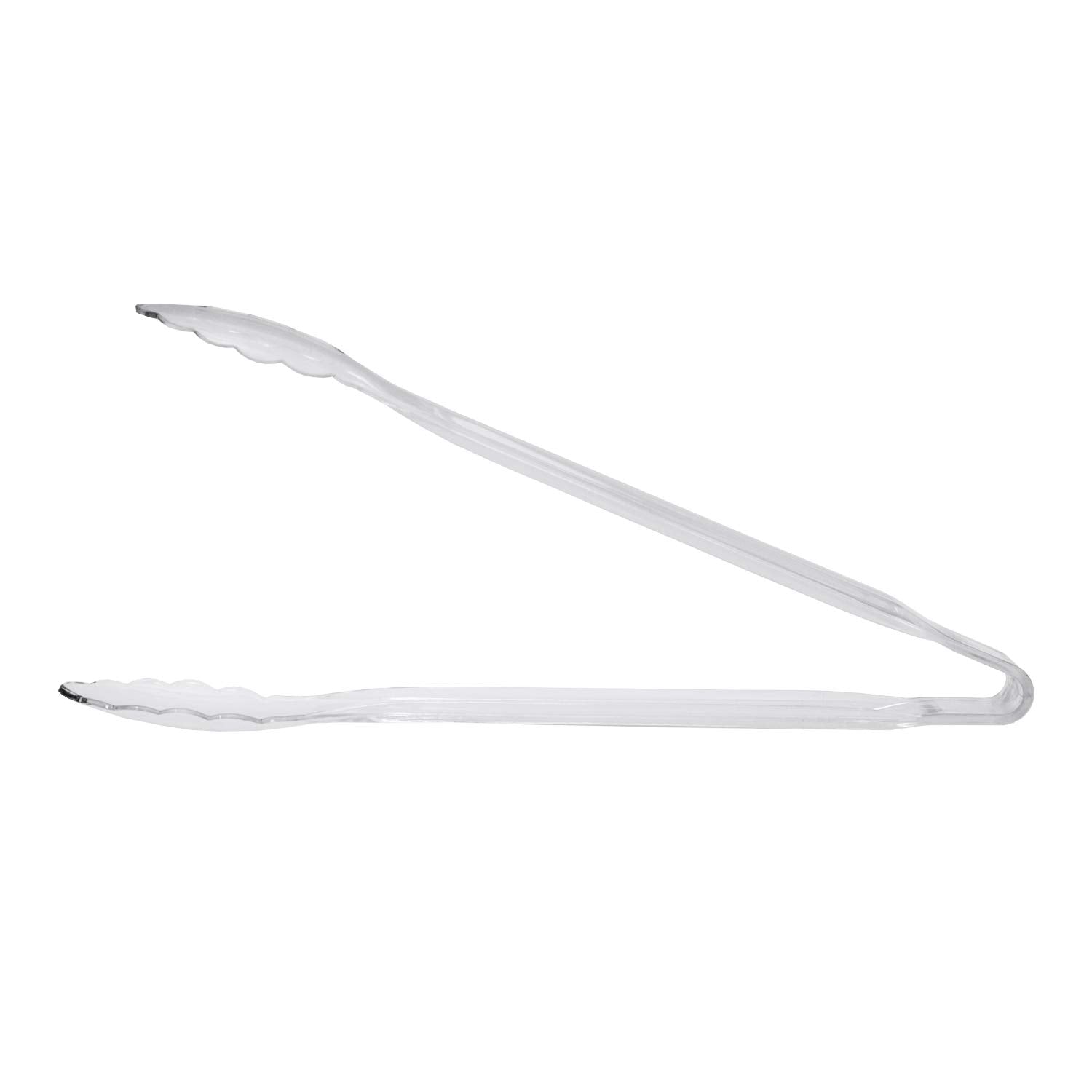 Party Essentials Hard Plastic 12'' Serving Tongs, Clear