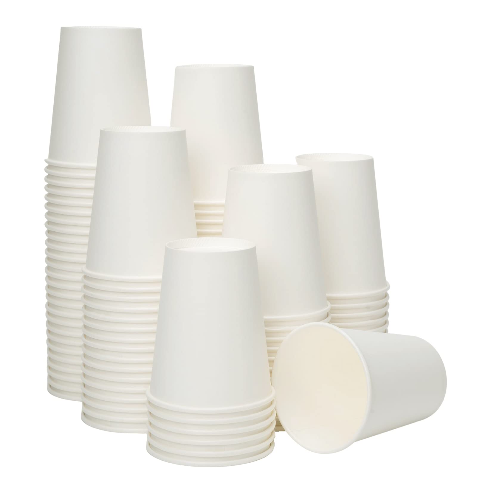 Racetop Hot Paper Coffee Cups 12 Oz [1000 Pack], Disposable Coffee Cups 12 Oz, Upgraded Weight Of Paper, White