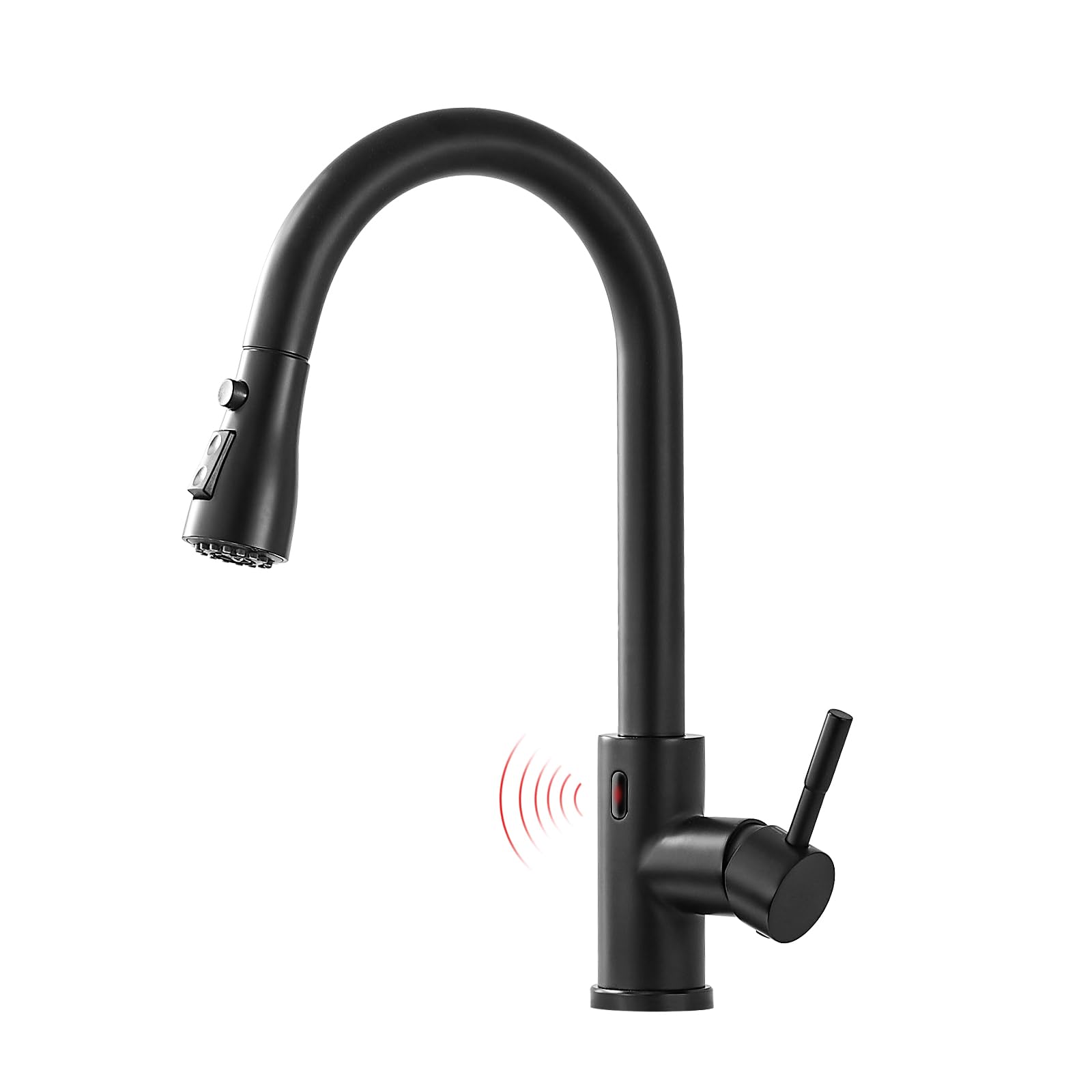 GIMILI Matte Black Touchless Kitchen Faucet with Pull Down Sprayer Motion Sensor Hands-Free Smart Activated Sink Faucet