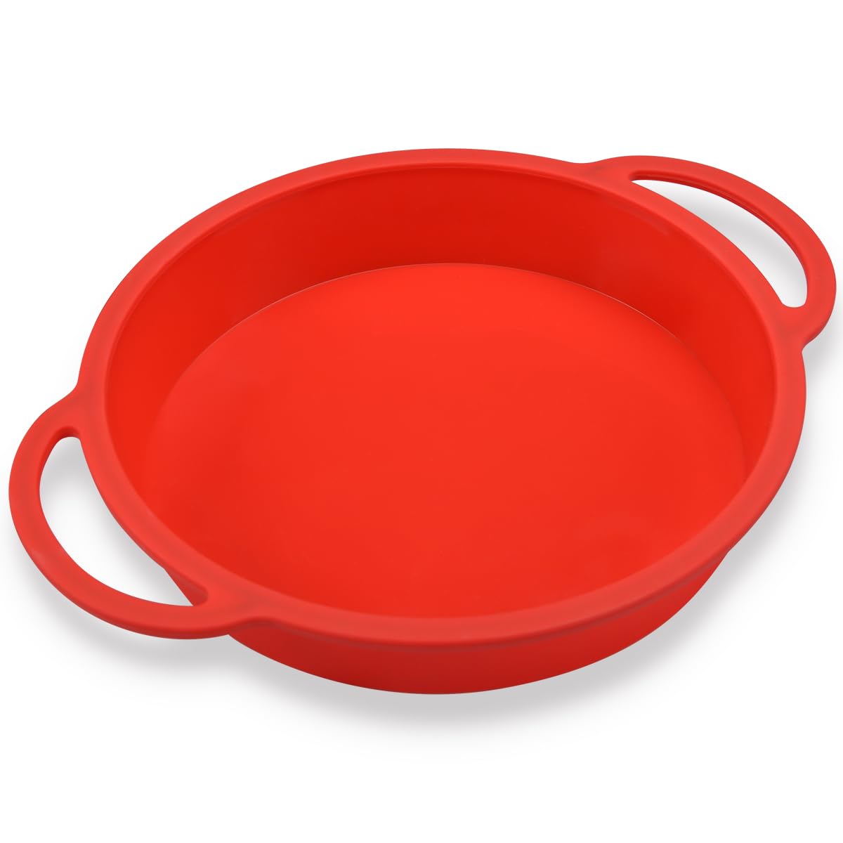 Caketime 9 Inch Round Cake Pan, Metal Reinforced Frame Silicone Cake Mold For Baking With Handle Easy To Move Bpa Free