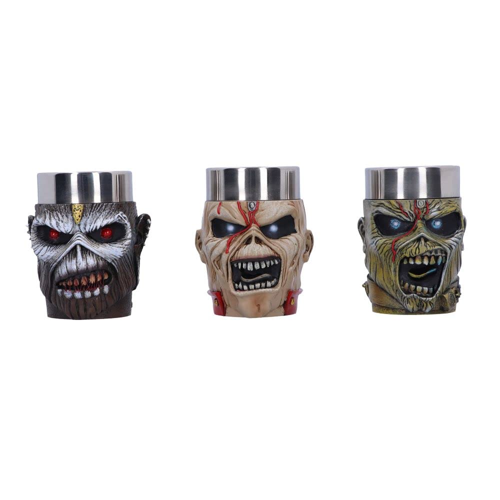 Nemesis Now Officially Licensed Iron Maiden Eddie Shot Glass Set, Multi Coloured, 9Cm