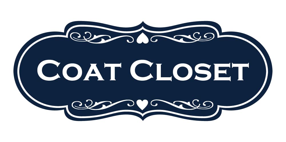 Designer Coat Closet Sign (Navy Blue/White) - Medium