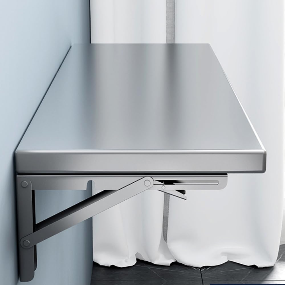 Lumclaw 23.6 * 16in Medium Stainless Steel Folding Wall Shelf | Food Truck | Kitchen, Restaurant, Garage, Laundry, Utility Room 