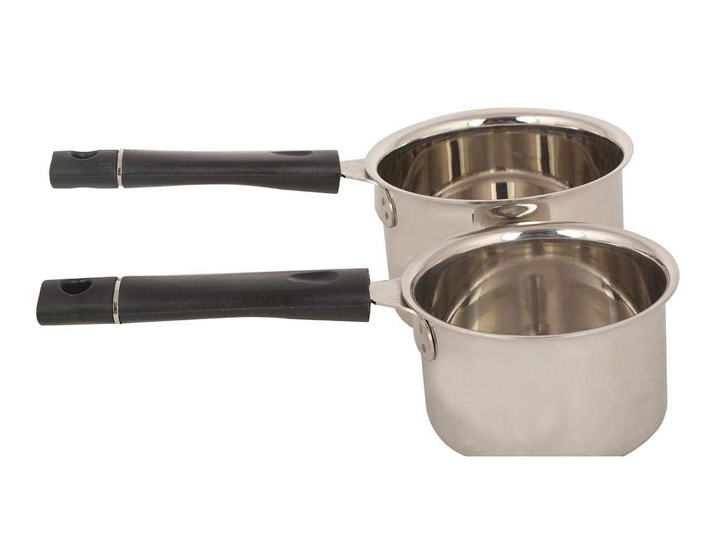 Kanpra Stainless Steel Sauce Pan, Silver (Pack Of 2)