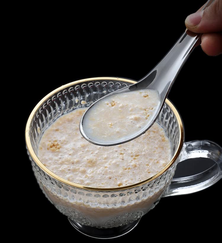 2 Pieces Stainless Steel Soup Spoons Dinner Spoons Soup Spoons Chinese Soup Spoon Asian Soup Spoon Table Spoons Tasting Spoon Fo