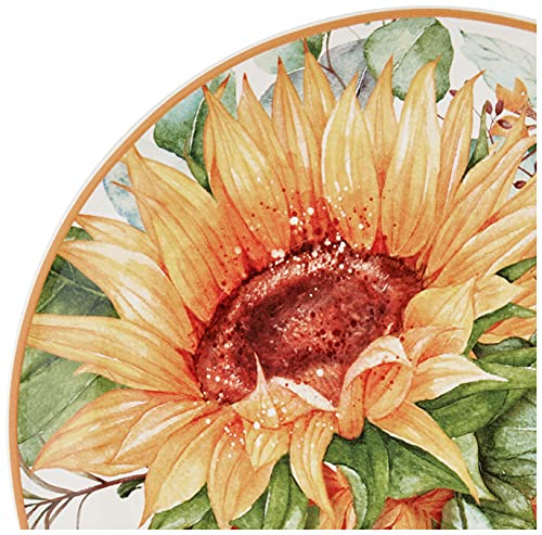 Certified International Sunflower Fields 9'' Salad/Dessert Plates, Multi Colored, Medium, Set Of 4