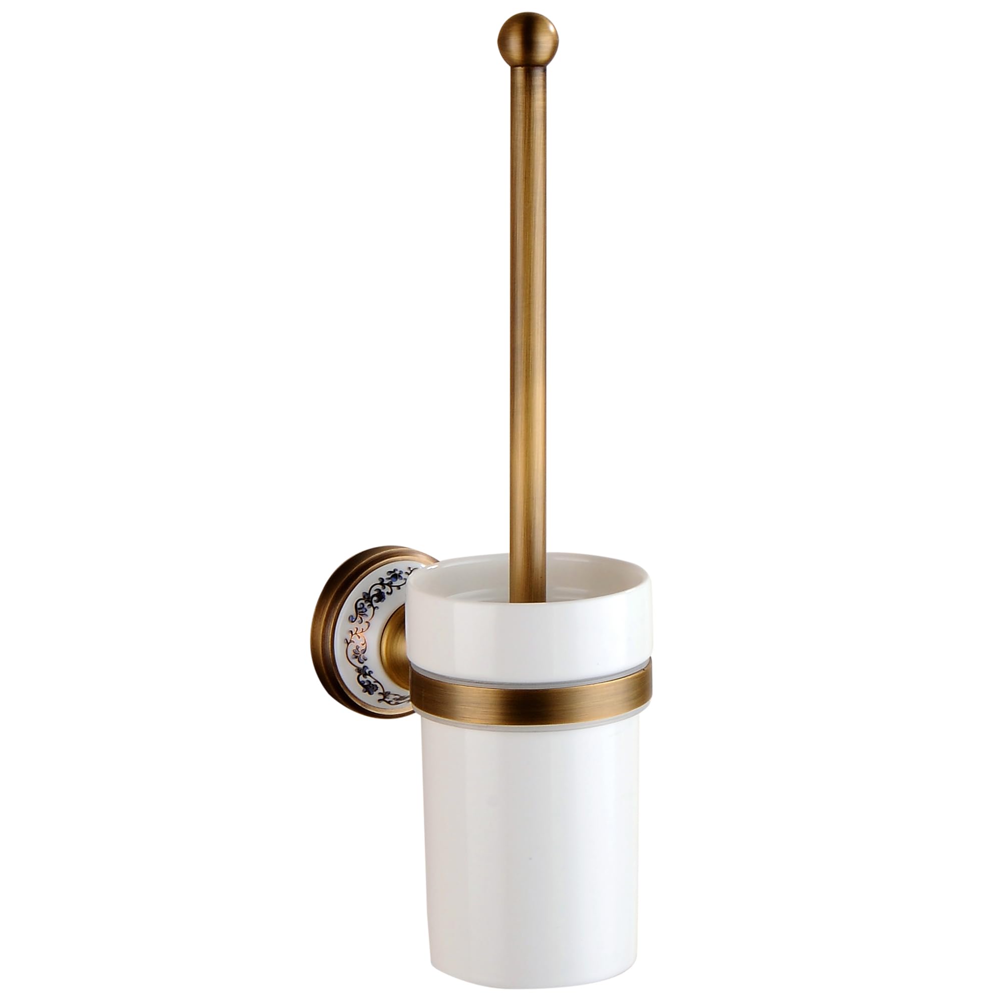 Toilet Brush with Holder for Bathroom Antique Bronze Wall Mounted Toilet Wall Mounted Bathroom Hardware Accessories,Porcelain De