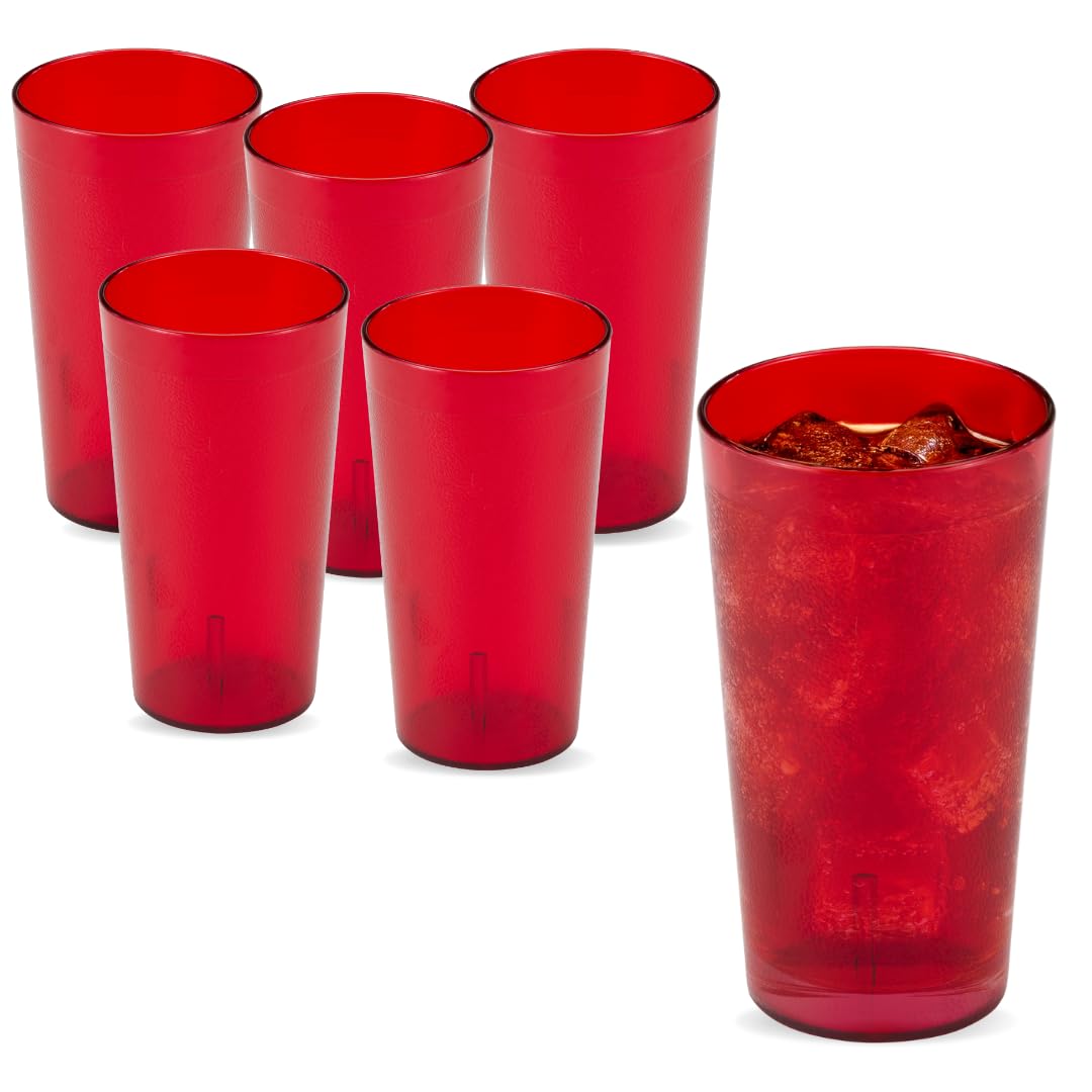 Cambro 16 Ounce (oz) Restaurant Grade Beverage Tumblers (6 Pack)  Drinking Glasses, Stackable, BPAFree, ShatterProof, Dishwas