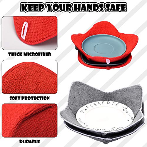 4 Pieces 2 Sizes Bowl Holders Sponge And Microfiber Small Bowls Holder Large Bowl Potholders For Microwave Heat Insulated Plate