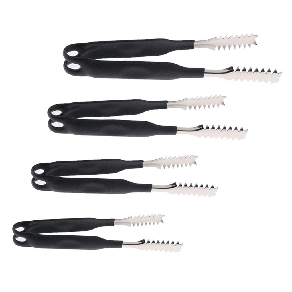 Expora Stainless Steel Kitchen Grill Ice Tongs W/Silicone Anti Slip Handle 6 Inch