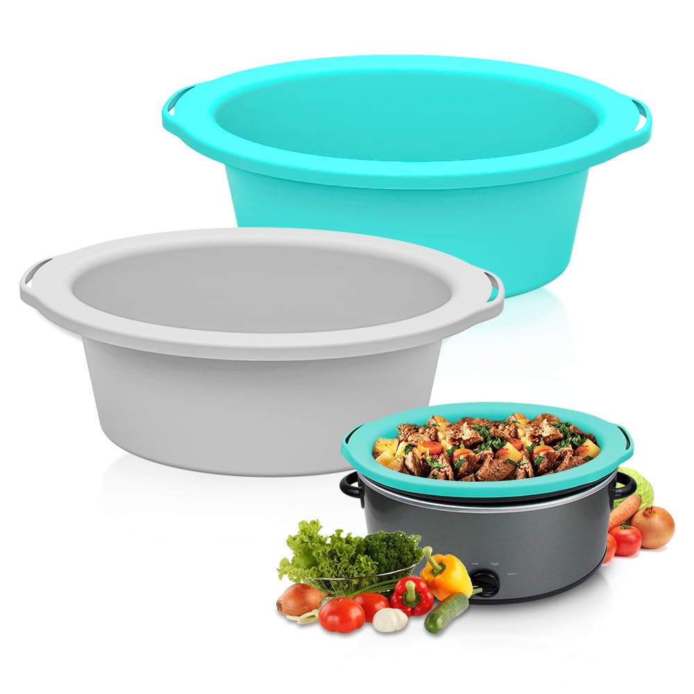 Chefaid Slow Cooker Liners, 100% Silicone Reusable Crock Pot Insert Accessories For 6-8 Oval Or Round Quart Slow Cookers, Food S