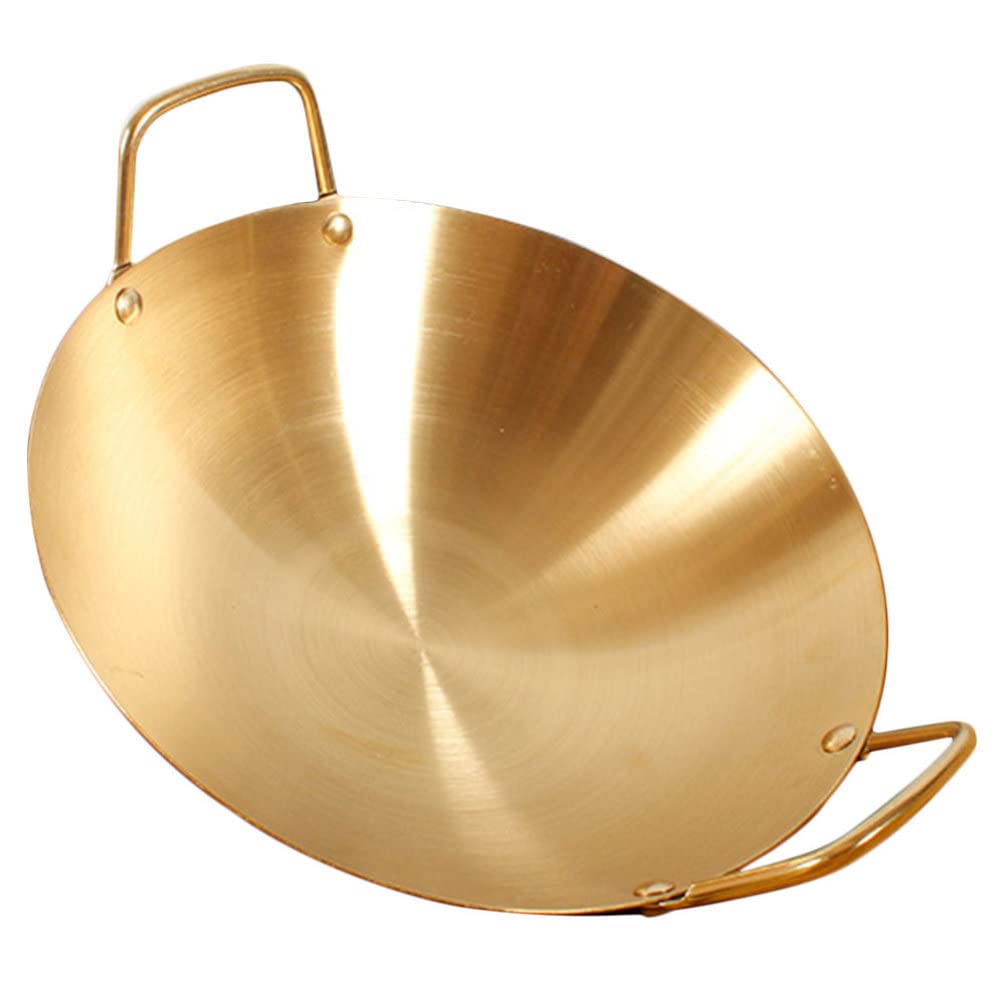Hemoton Korean Food Ramen Noodle Pot With Handle Frying Pan Stainless Steel Ramyun Cooker For Cooking Soup Pasta Stew Gold