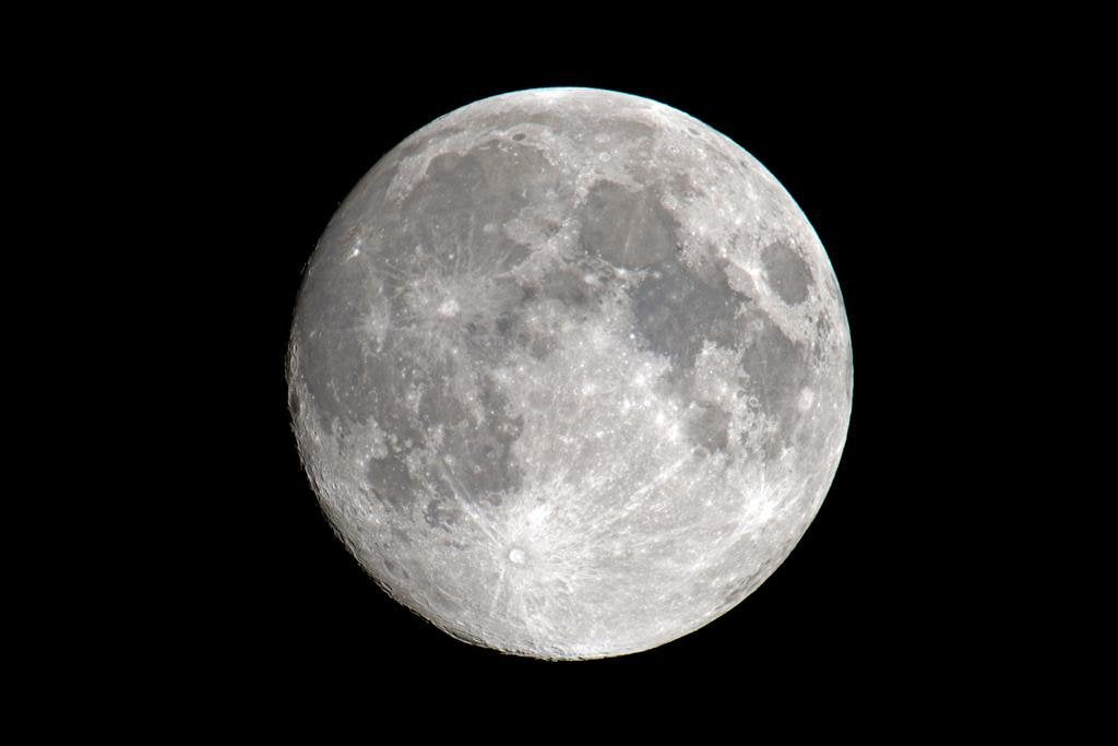Full Moon Night Sky Black White Vivid Detail Photo Cool Wall Decor Art Print Poster 36X24
