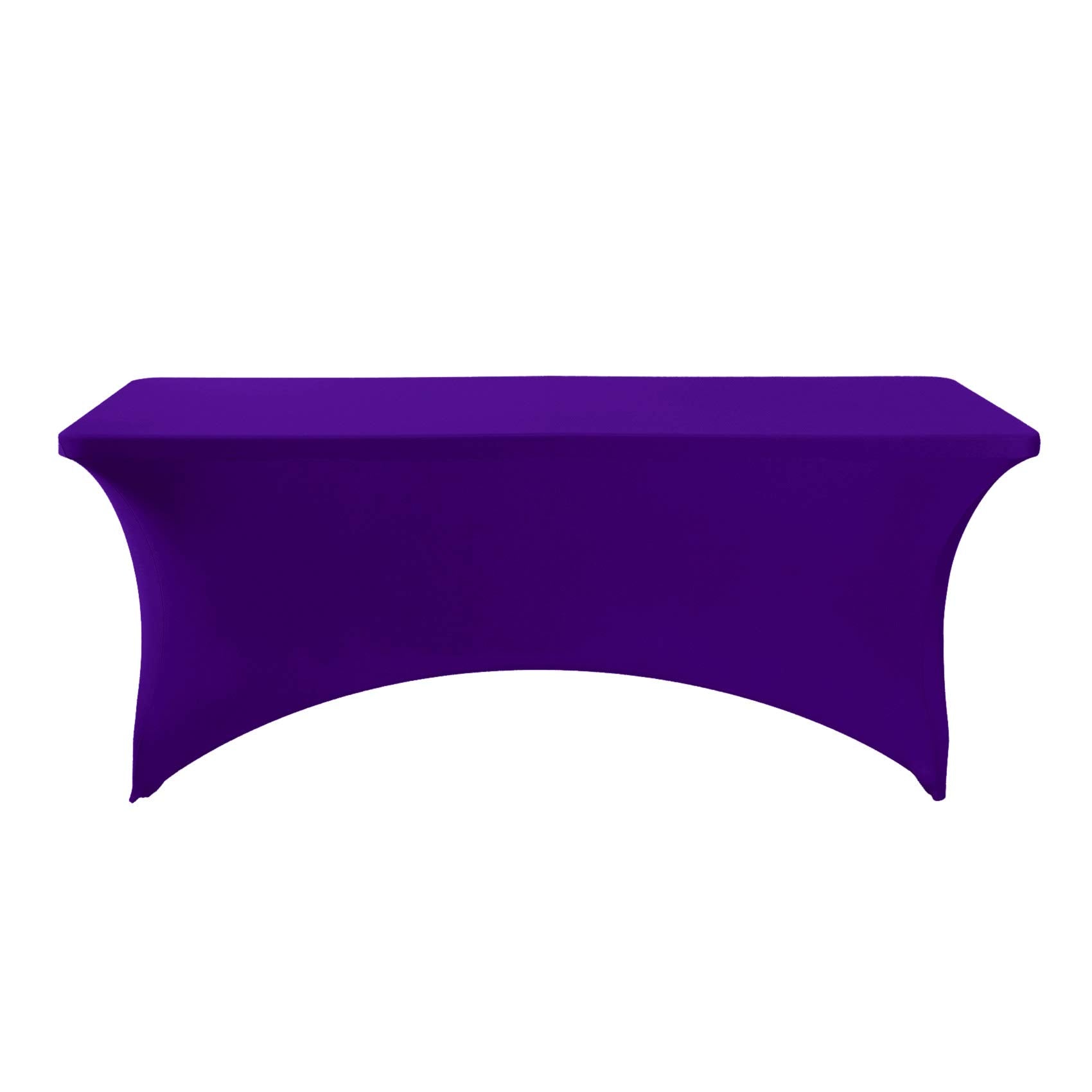 Hezuzo Spandex Table Cover For 8Ft Table Universal Fitted Stretch Tablecloth For Party, Banquet, Wedding And Events-Purple